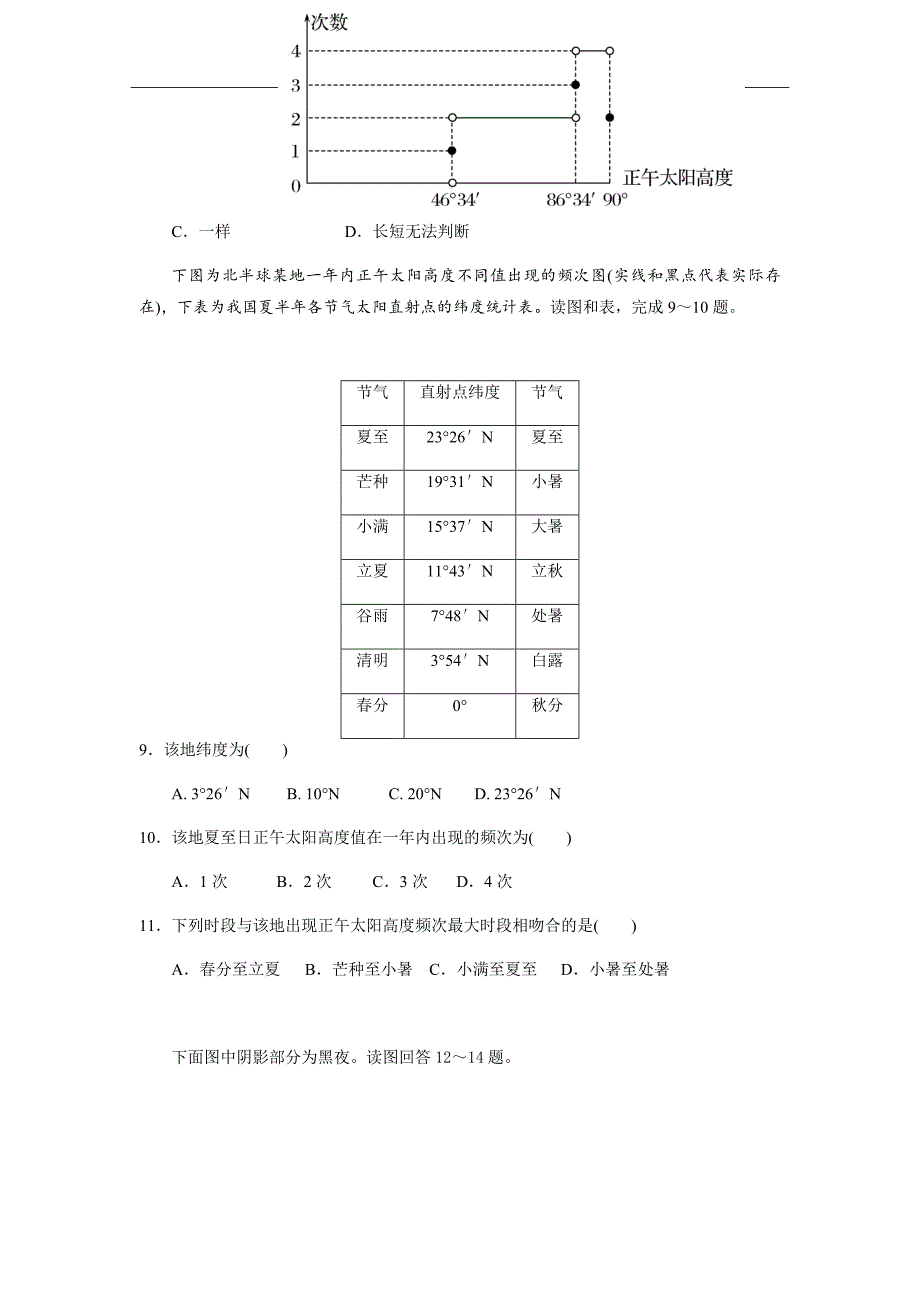 河北省鸡泽县第一中学高一上学期期中考试地理试题Word版_第3页