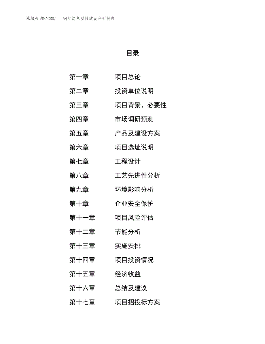 钢丝切丸项目建设分析报告范文(项目申请及建设方案).docx_第1页