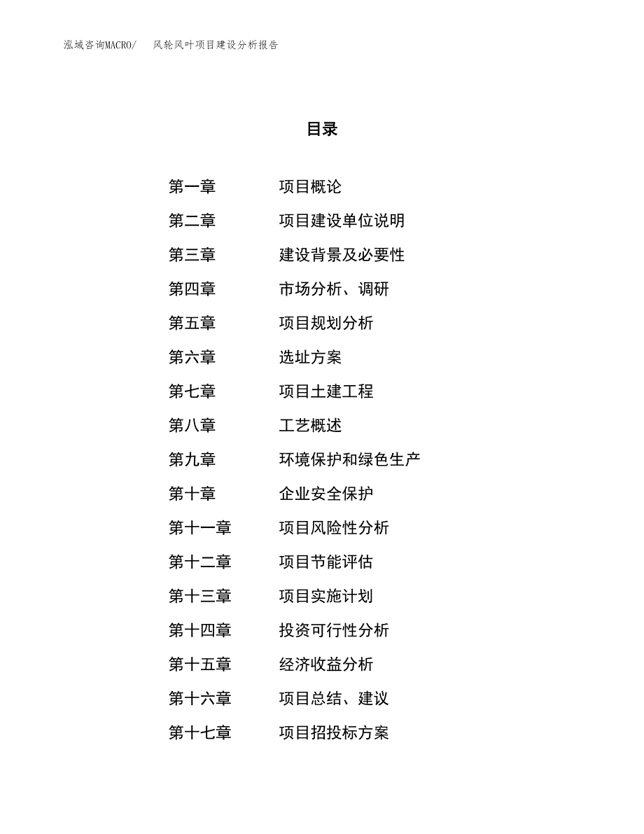 风轮风叶项目建设分析报告范文(项目申请及建设方案).docx_第1页