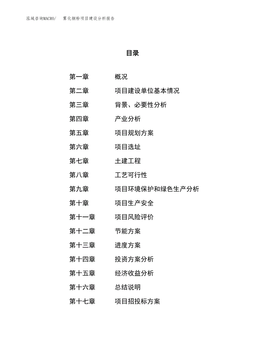 雾化铜粉项目建设分析报告范文(项目申请及建设方案).docx_第1页