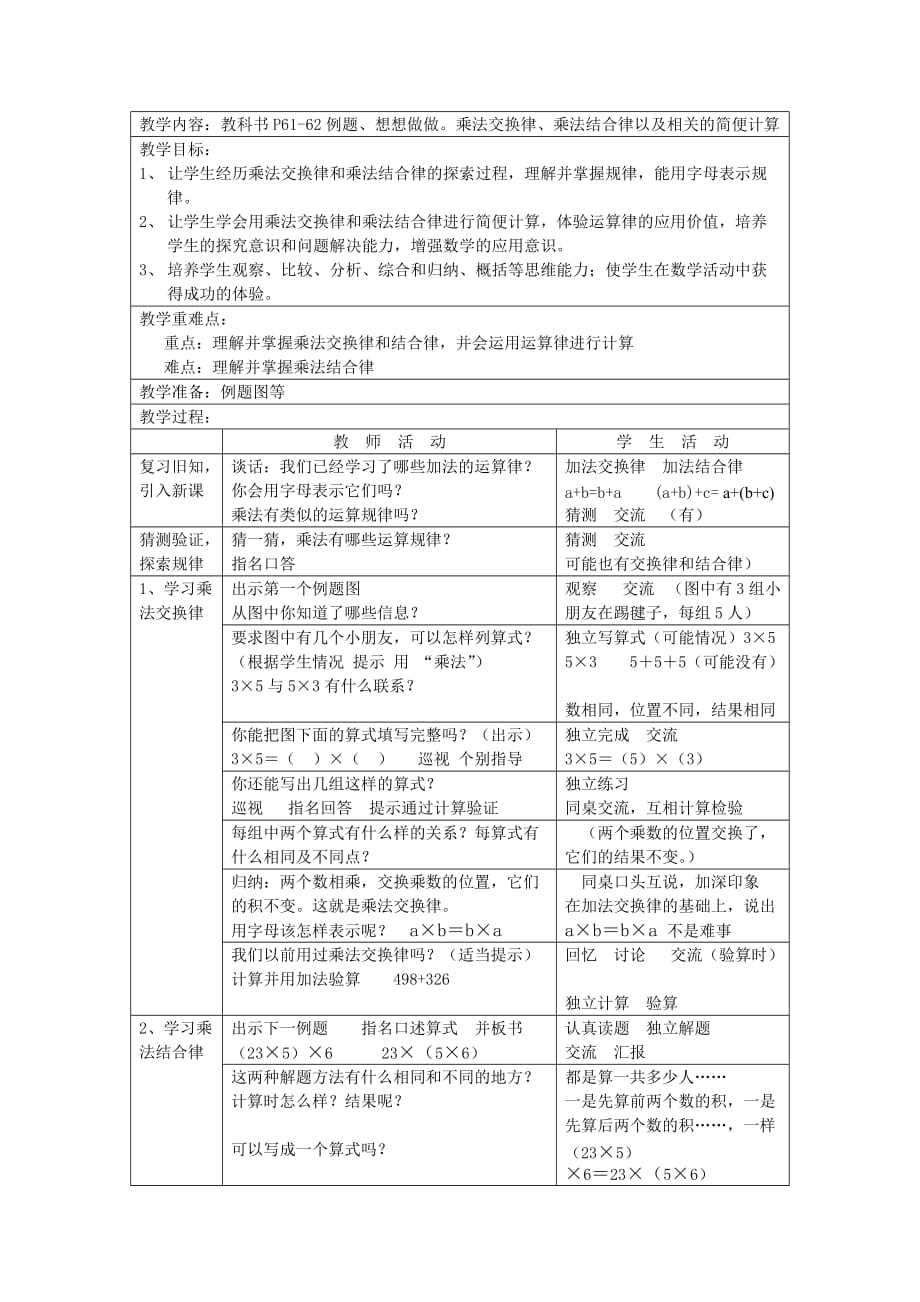 乘法交换律、乘法结合律以及相关的简便计算_第1页