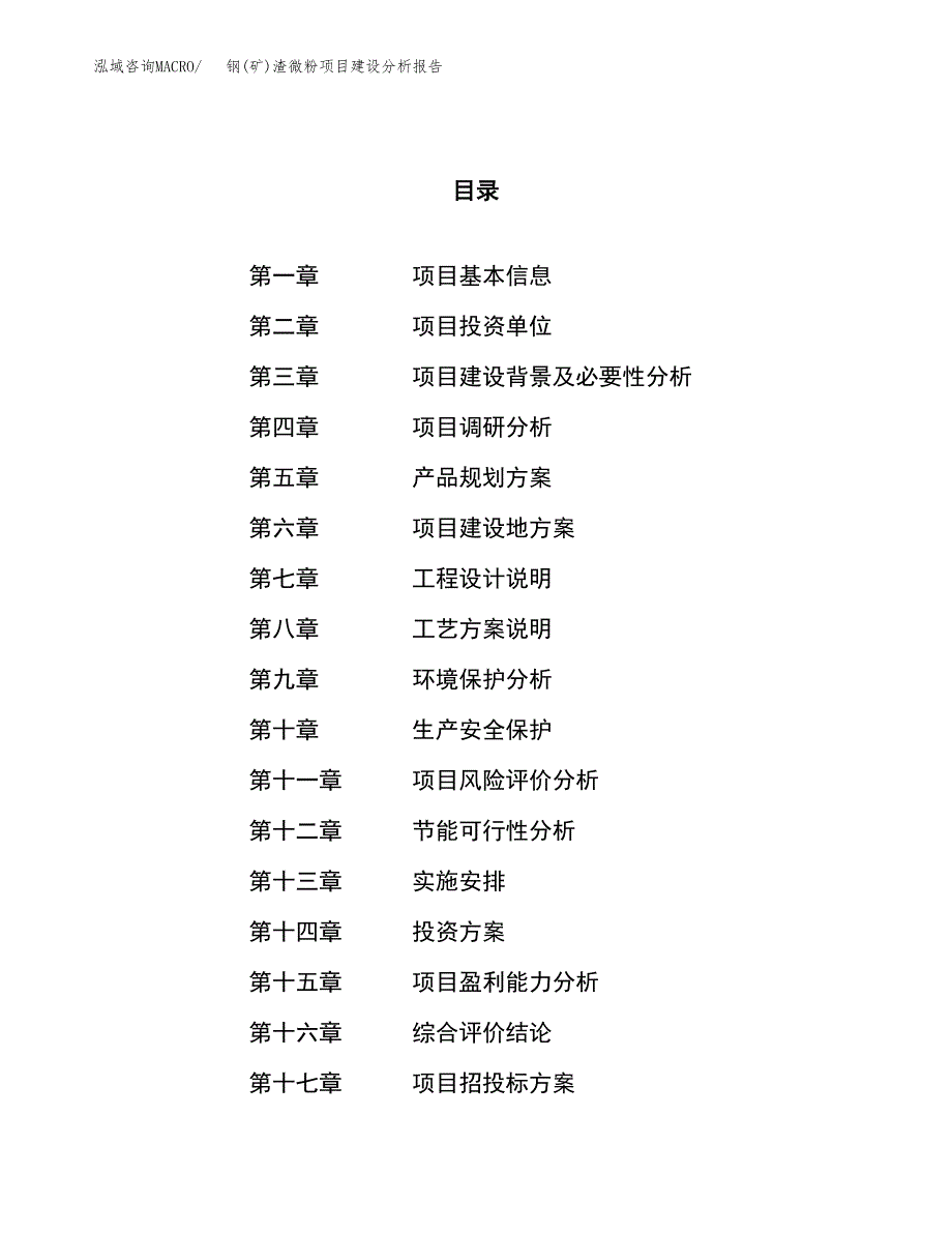 钢(矿)渣微粉项目建设分析报告范文(项目申请及建设方案).docx_第1页