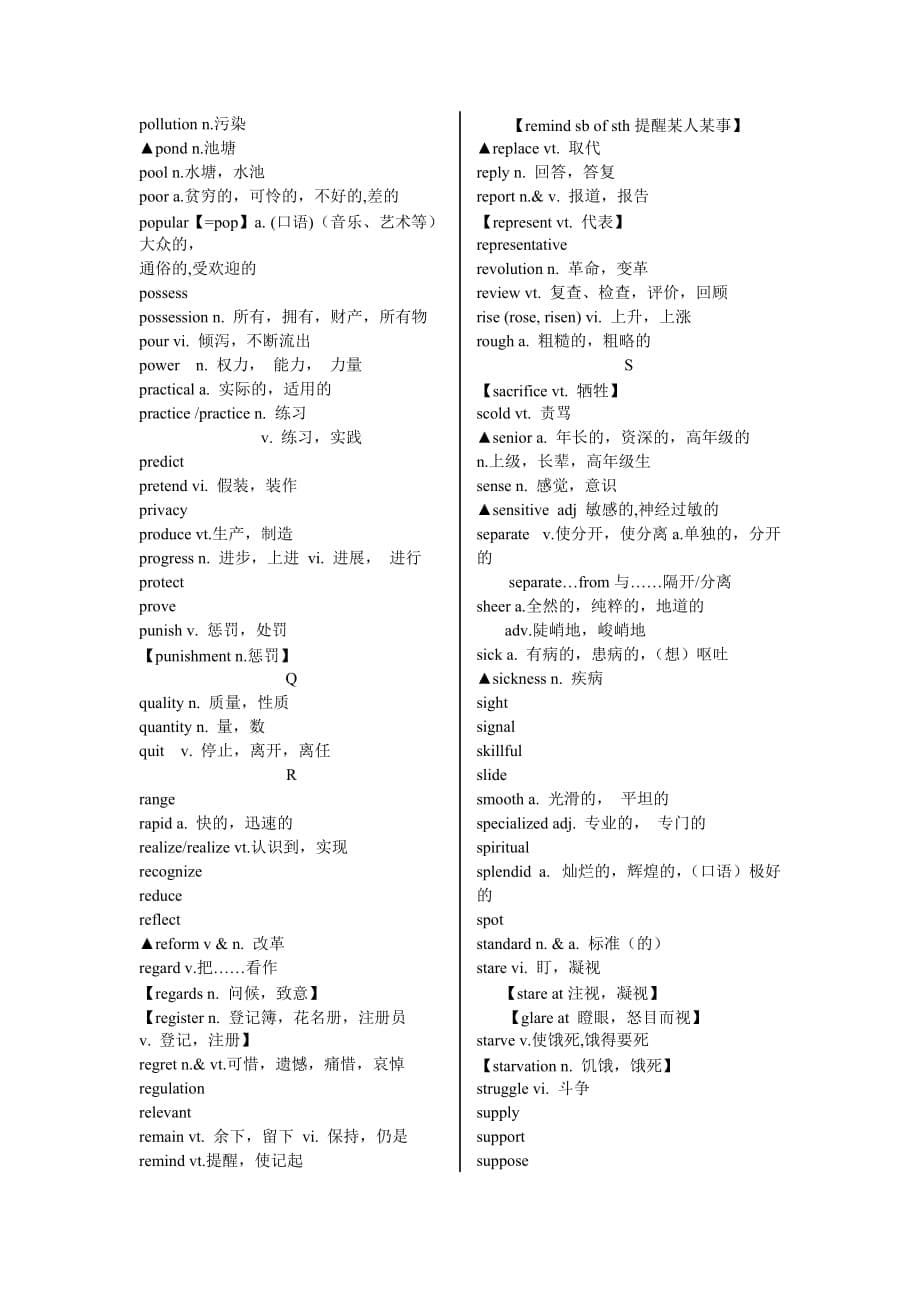 江苏省2009届高考高频英语词汇表+167新增词汇_第5页