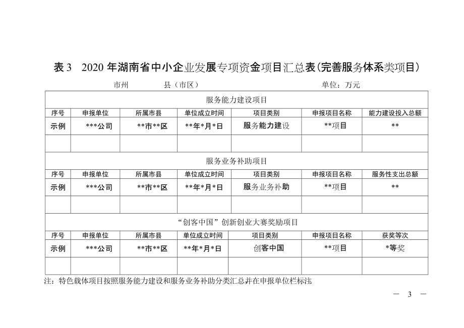 2020年湖南省中小企业发展专项资金项目汇总表_第3页