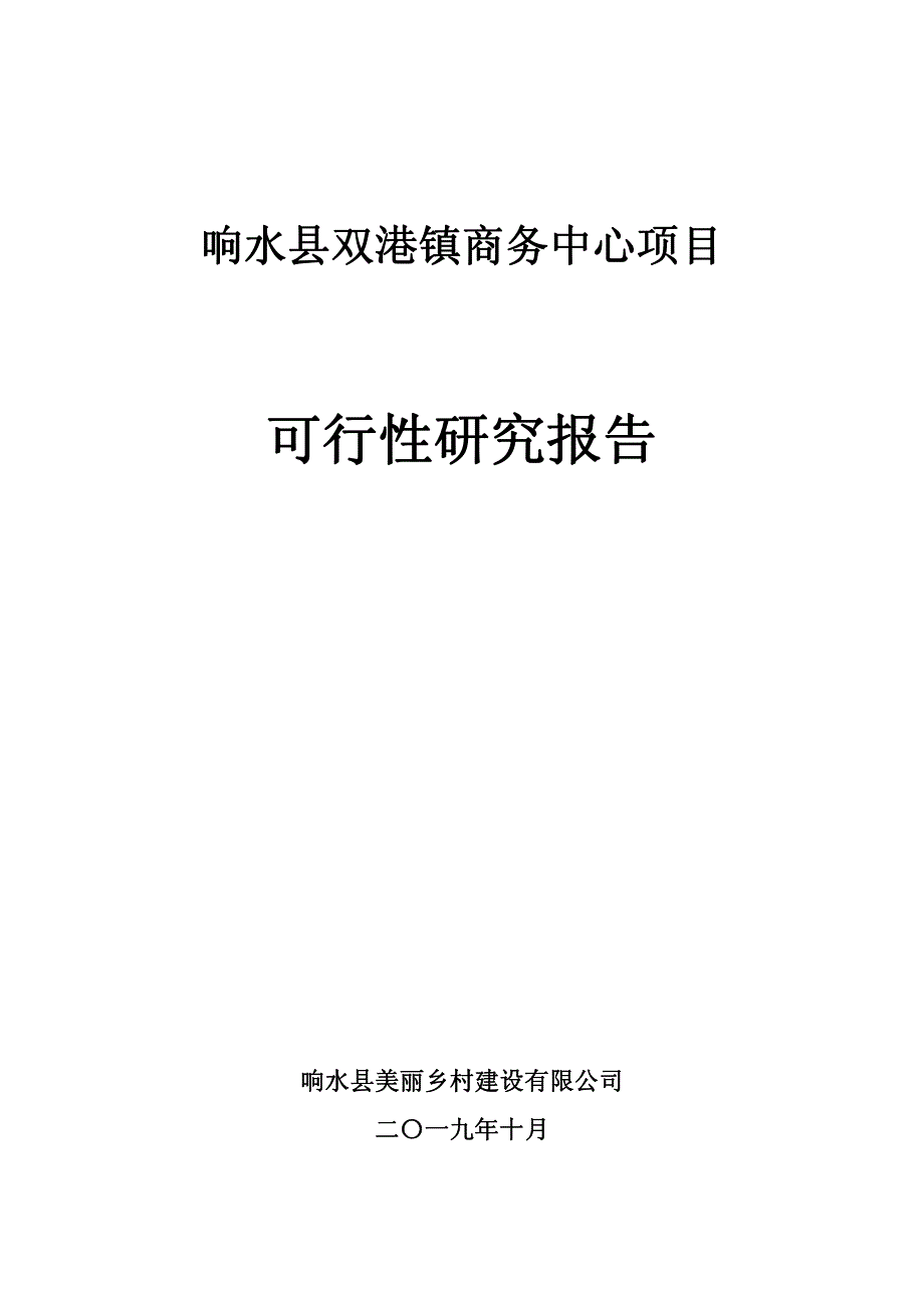 响水县双港镇商务中心项目可研报告_第1页