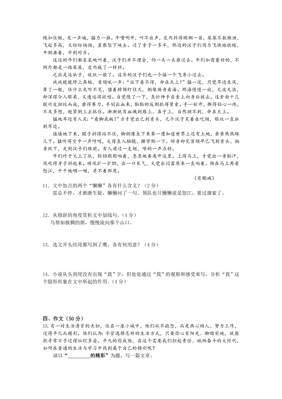 2019年四川省内江市中考语文试题（含答案）_第4页