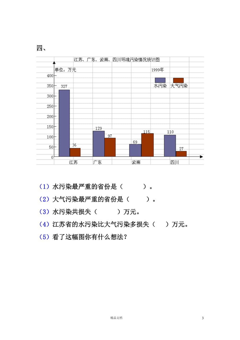 四下数学第6单元《数据的表示和分析》试卷《新北师大+小学数学》【GHOE】_第3页