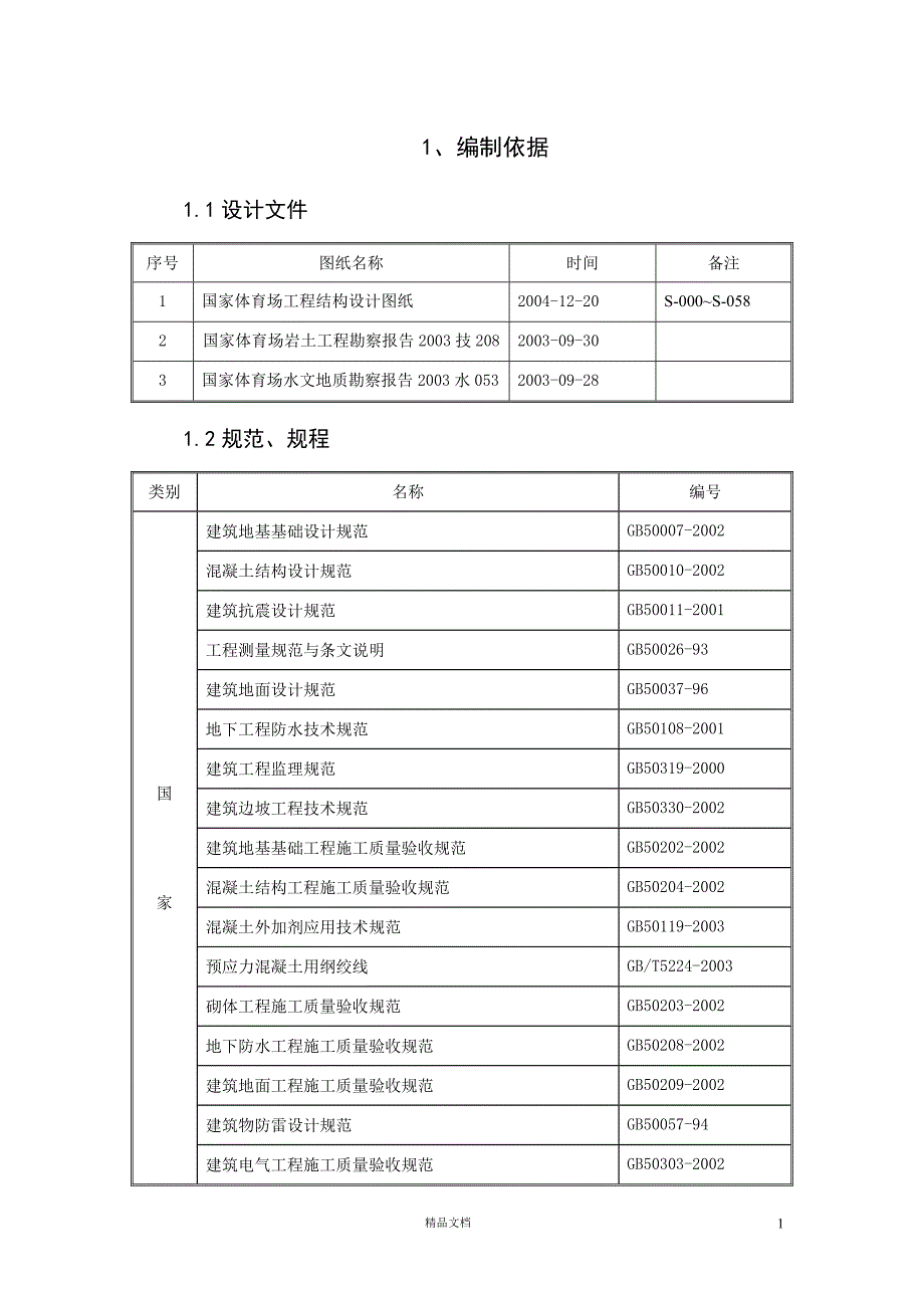 国家体育场基础工程施工组织设计【GHOE】_第1页