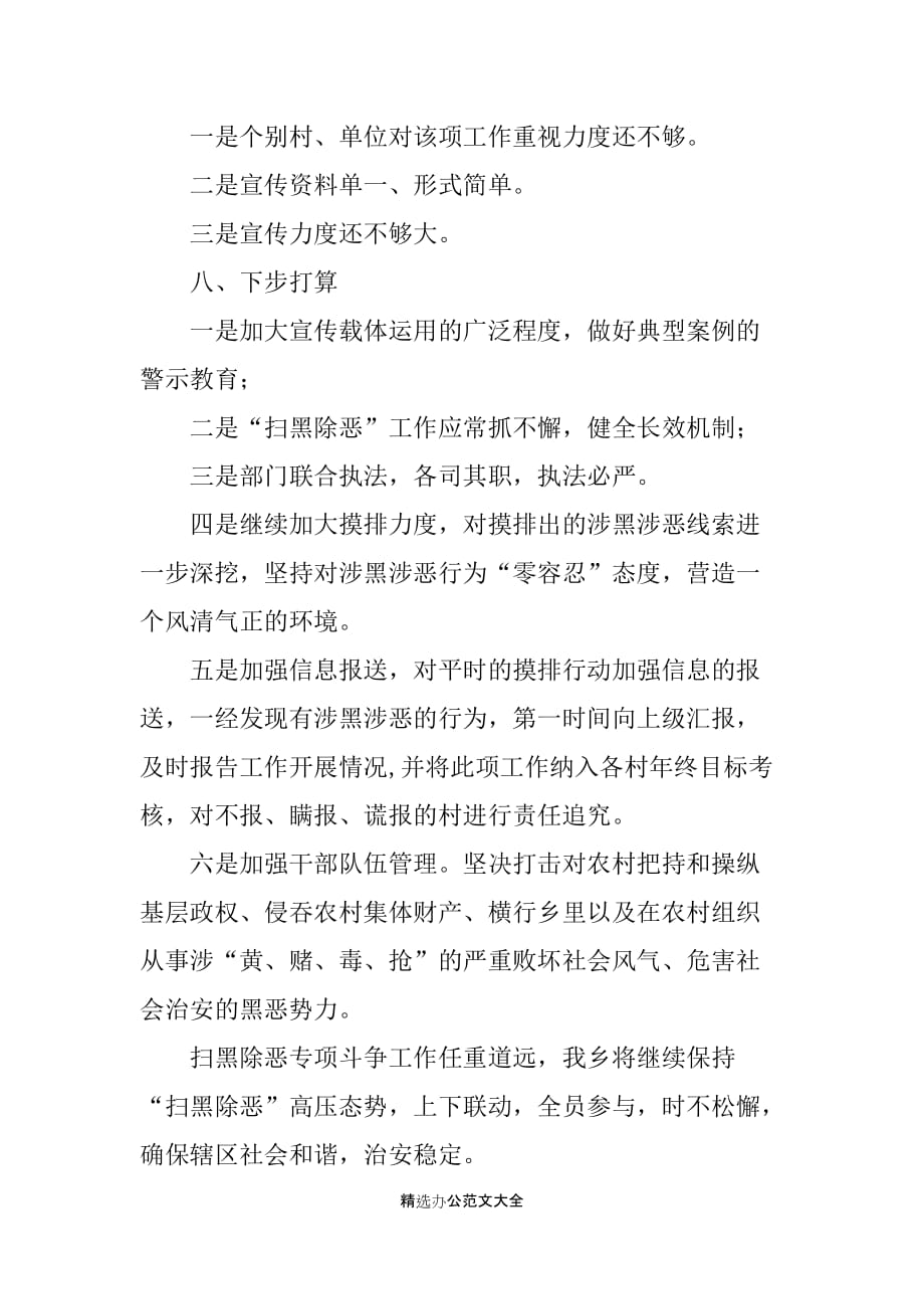 乡委员会XX年扫黑除恶专项斗争工作半年总结_第3页