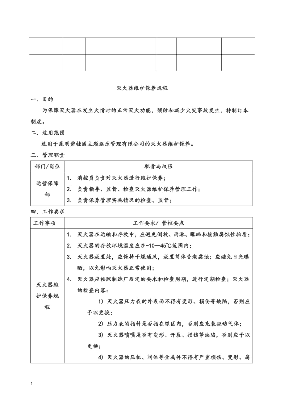 工程设备部灭火器维护保养规程管理体系文件-审核版_第2页