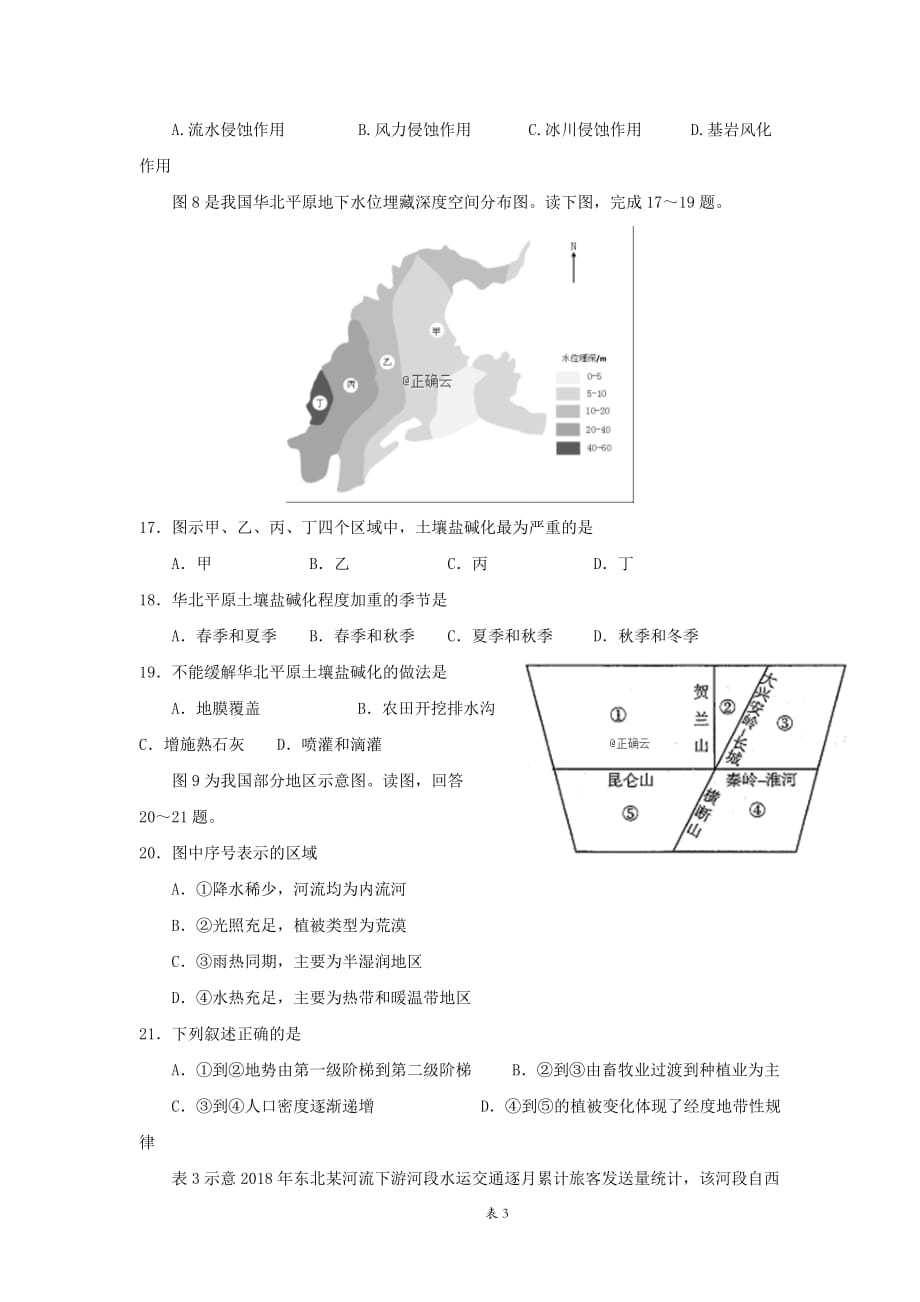 重庆市2019_2020学年高二地理上学期期中试题_第4页