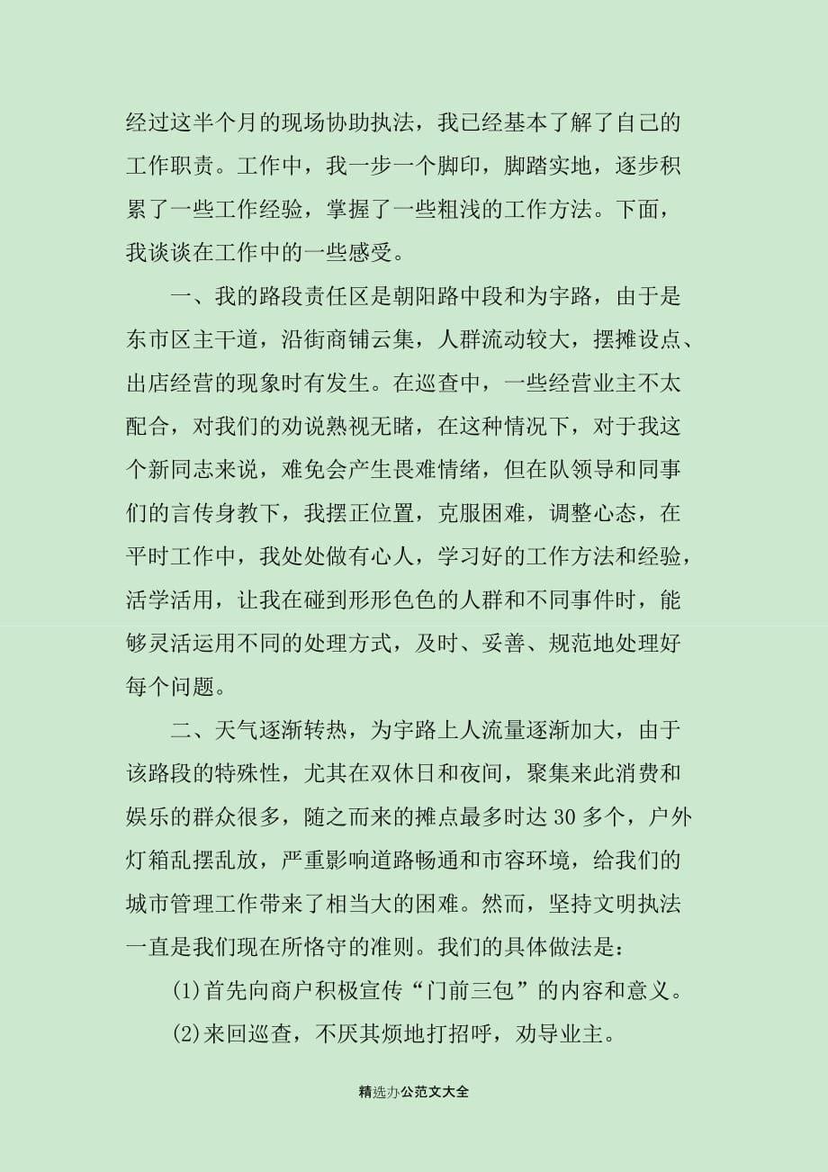 城管实习心得体会范文_第5页