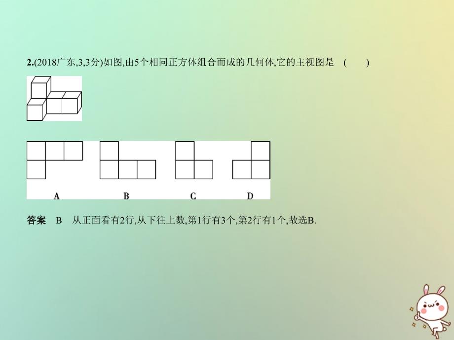 2019年中考数学一轮复习 专题6 空间与图形 6.4 视图与投影课件真题考点复习解析_第3页