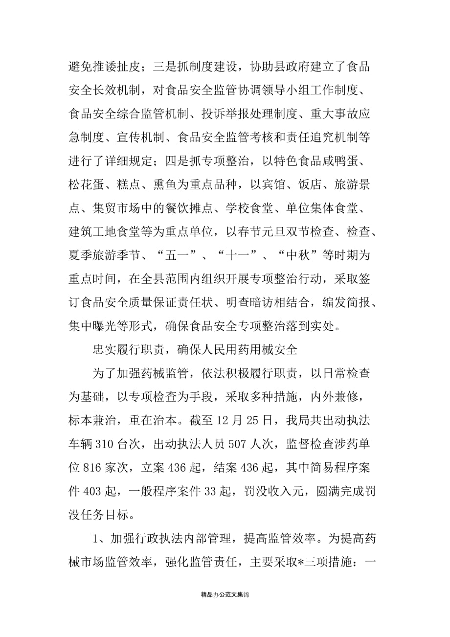 20XX年县药监局长个人述职报告_第2页