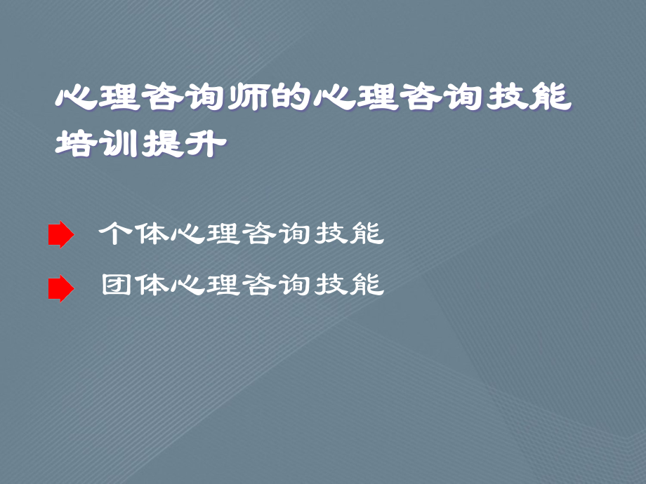 心理咨询师的心理咨询技能培训提升_第1页