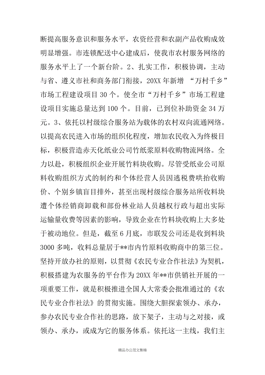 20XX年供销社党组书记主任述职述廉报告_第3页