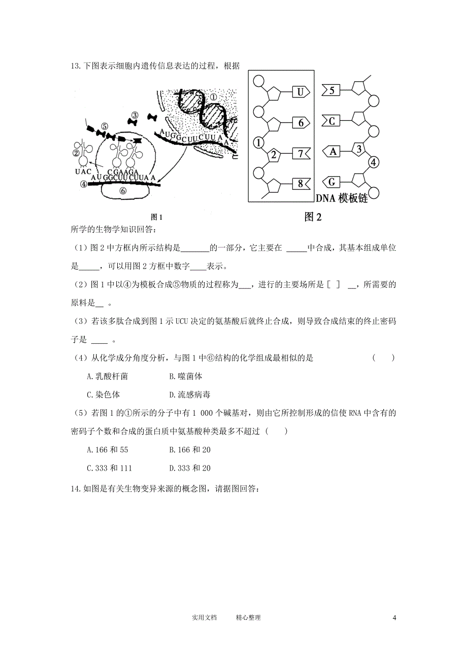 2012届高三生物二轮必修模块典题精练24（卷）_第4页