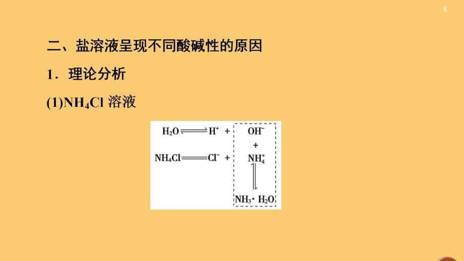 2020版高中化学 第3章 水溶液中的离子平衡 第3节 盐类的水解 课时1 盐类水解的原理课件 新人教版选修4_第5页