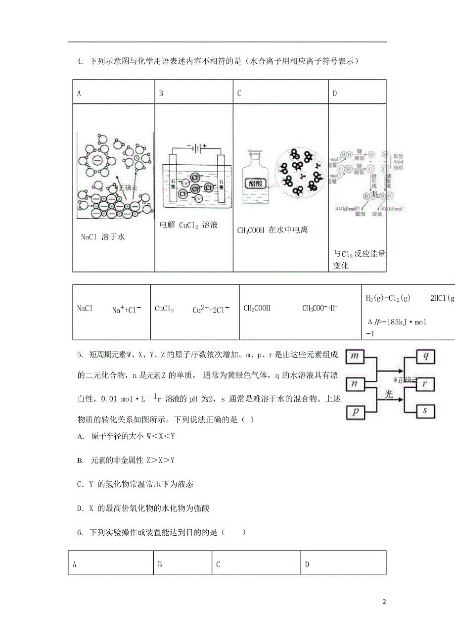 湖南省长沙市长沙县第九中学2020届高三化学上学期第四次月考试题_第2页