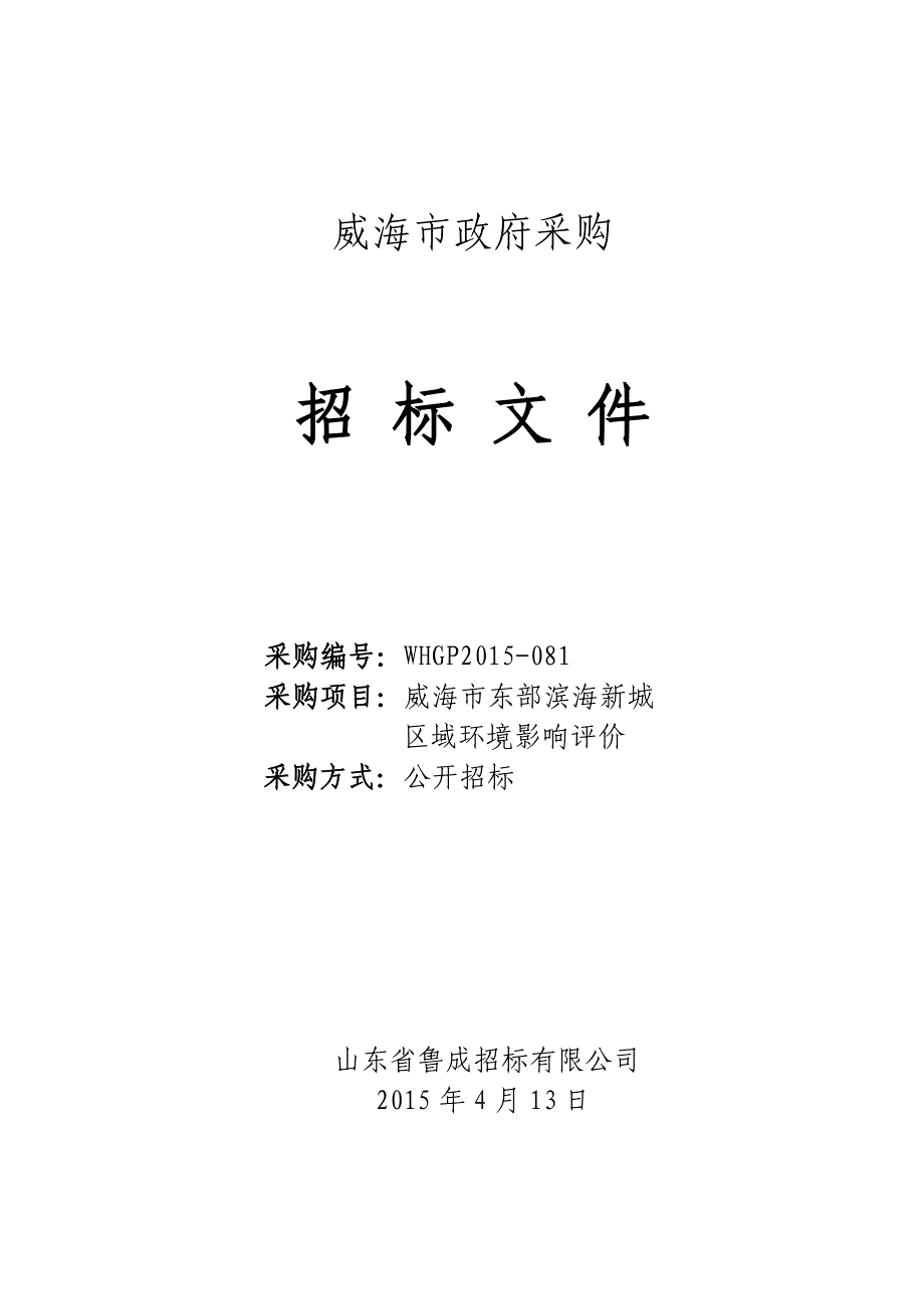 【新编】某市政府采购招标文件.doc_第1页