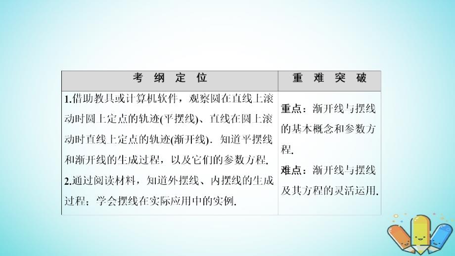 2018-2019学年高中数学 第2章 参数方程 四 渐开线与摆线课件 新人教A版选修4-4_第2页