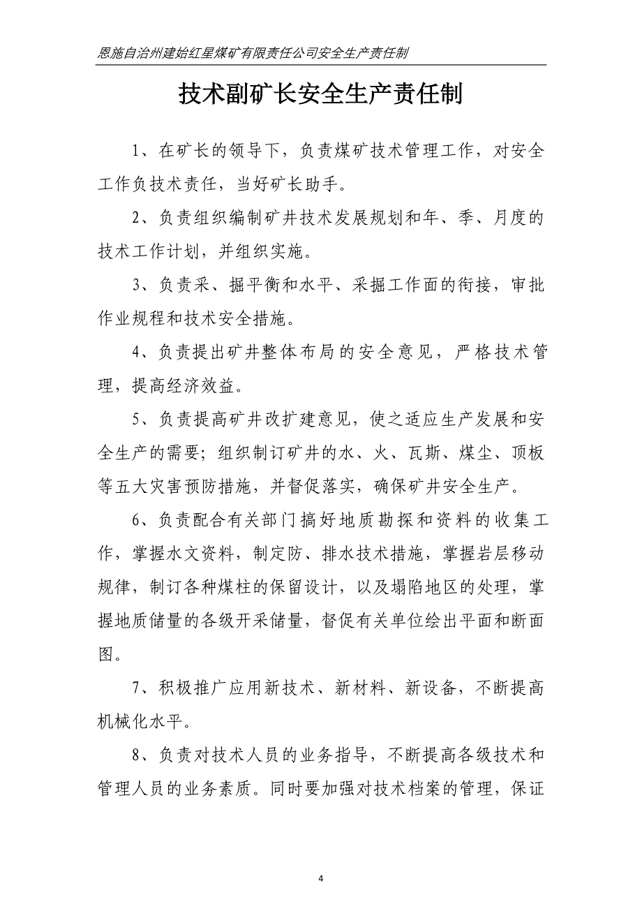 2020年某煤矿有限责任公司安全生产责任制汇编.doc_第4页