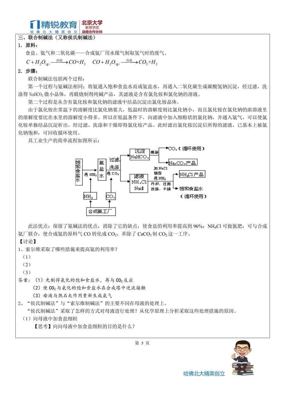 侯式制碱法原理和简单流程39493_第5页