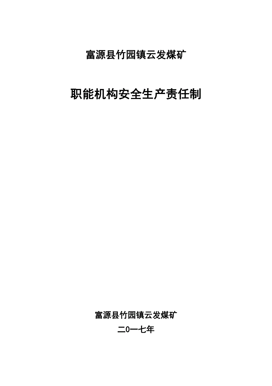 2020年某煤矿职能机构安全生产责任制汇编.doc_第1页