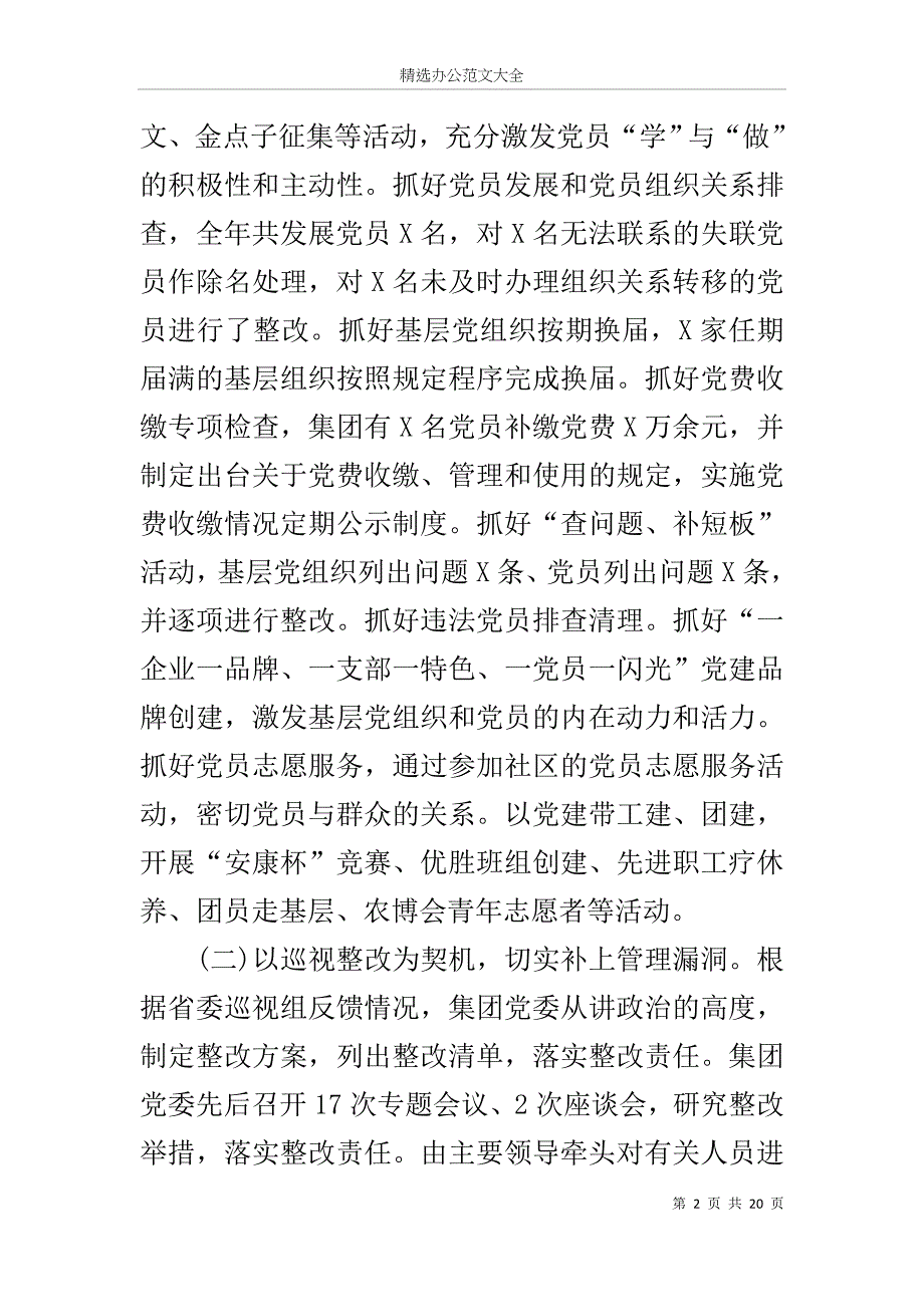 在集团XX年度党建工作会议上的讲话_第2页