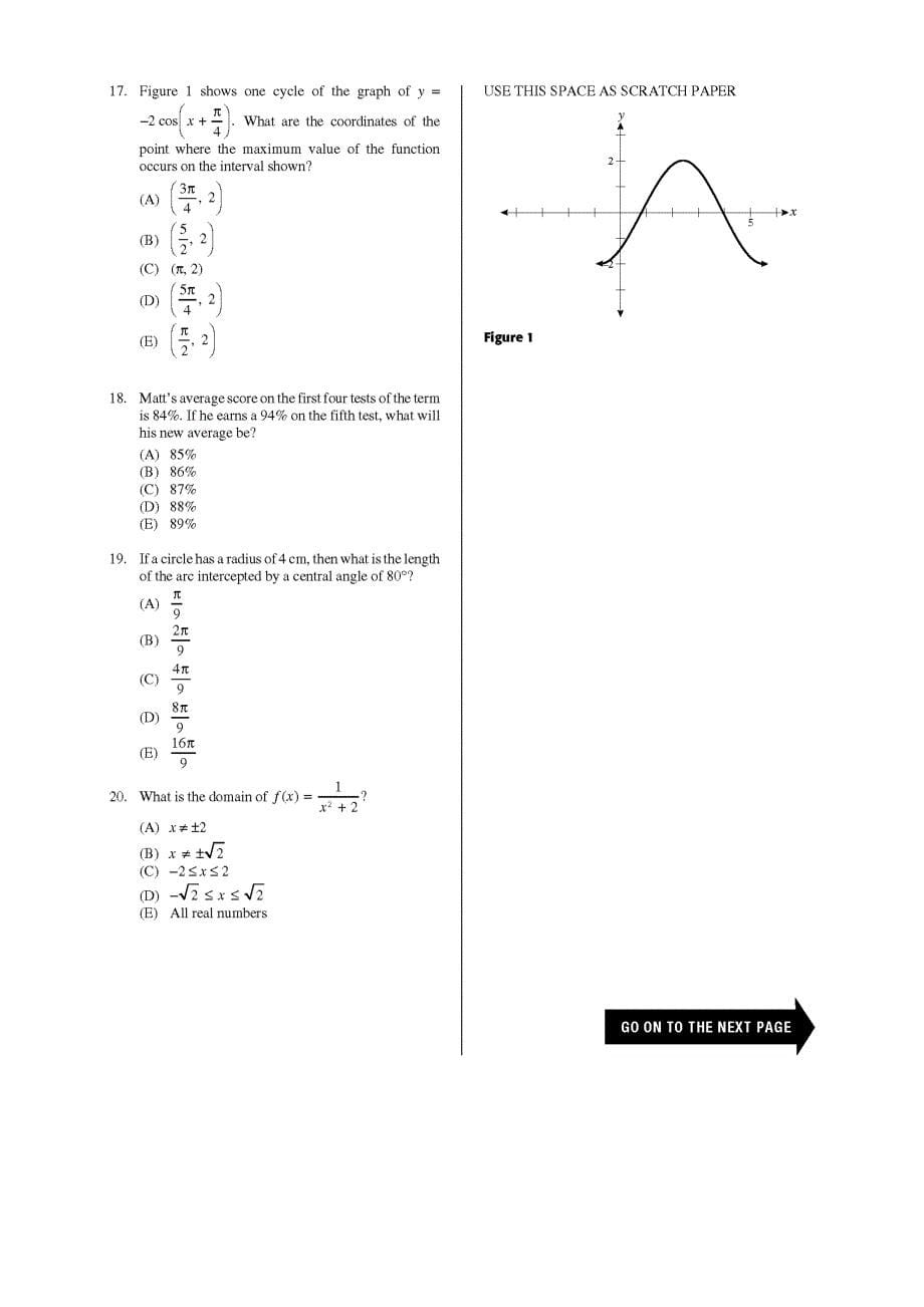 SAT2数学真题2013年10月（含答案）【GHOE】_第5页