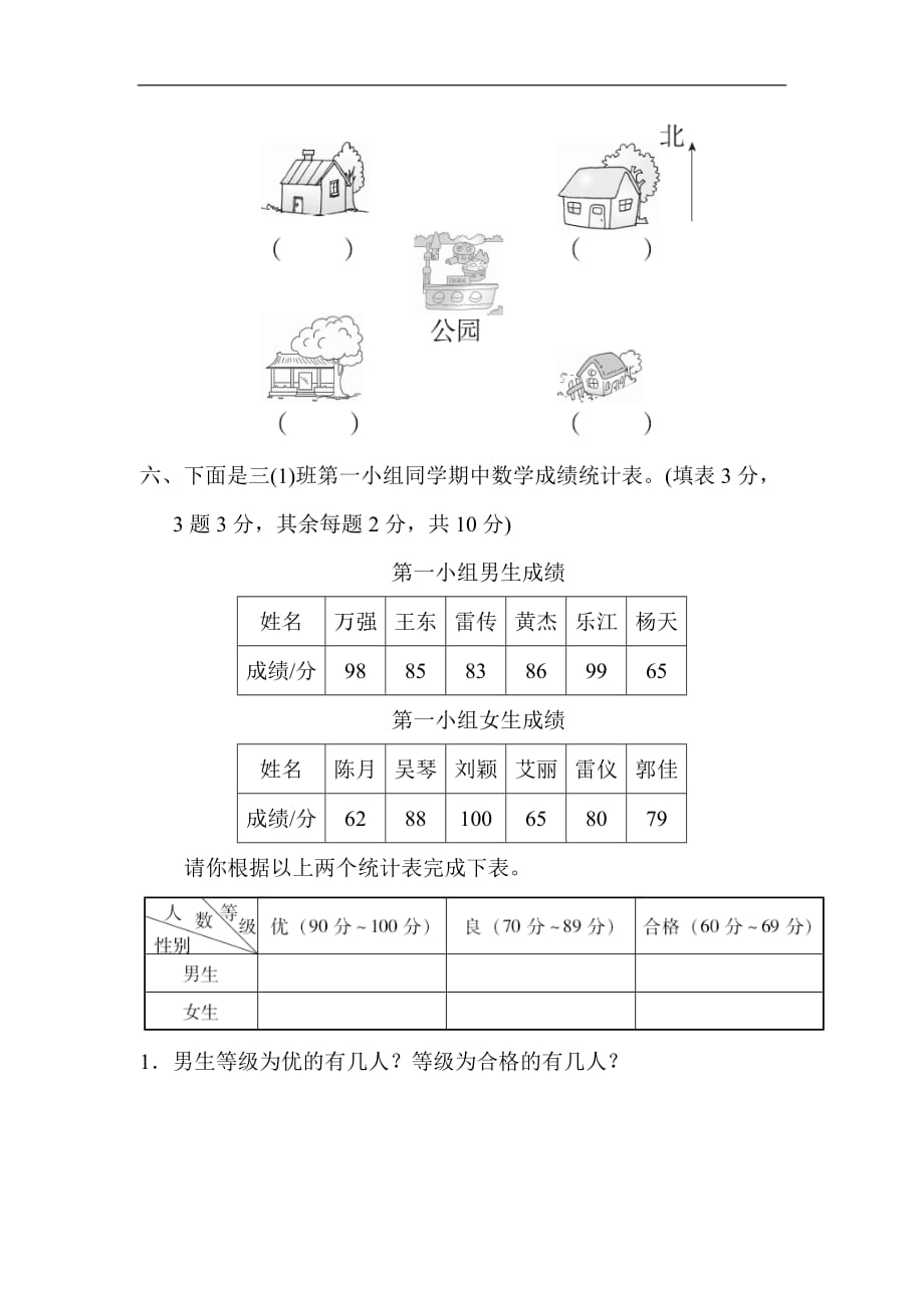 2020人教版三年级数学第二学期期中检测试卷含答案_第4页