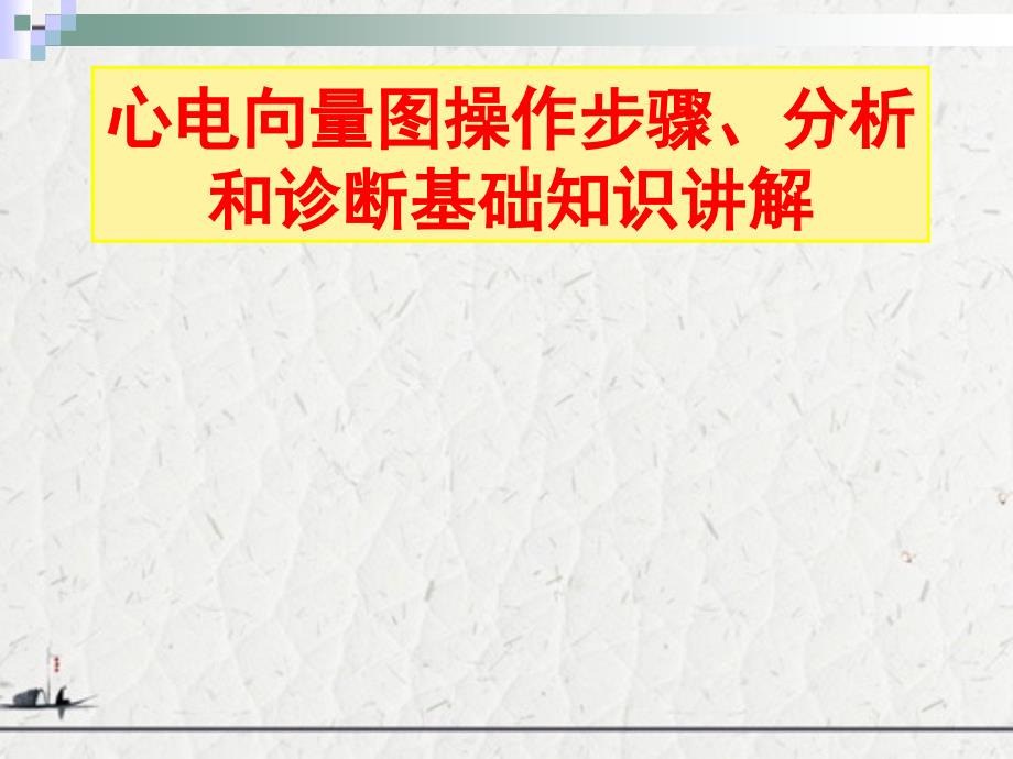 心电向量图操作步骤、分析和诊断基础知识讲解_第1页