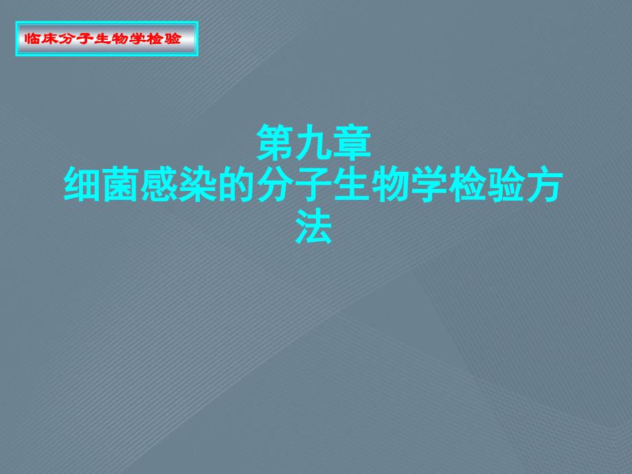 临床分子生物学检验第九章细菌感染的分子生物学检验方法_第1页