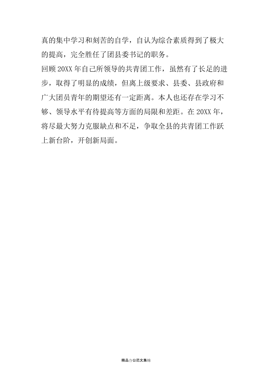 20XX年述职报告——团县委书记_第4页