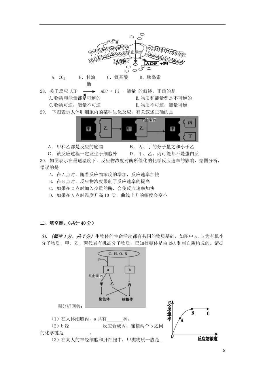 湖南省常德市2018_2019学年高一生物下学第二次月考试题_第5页