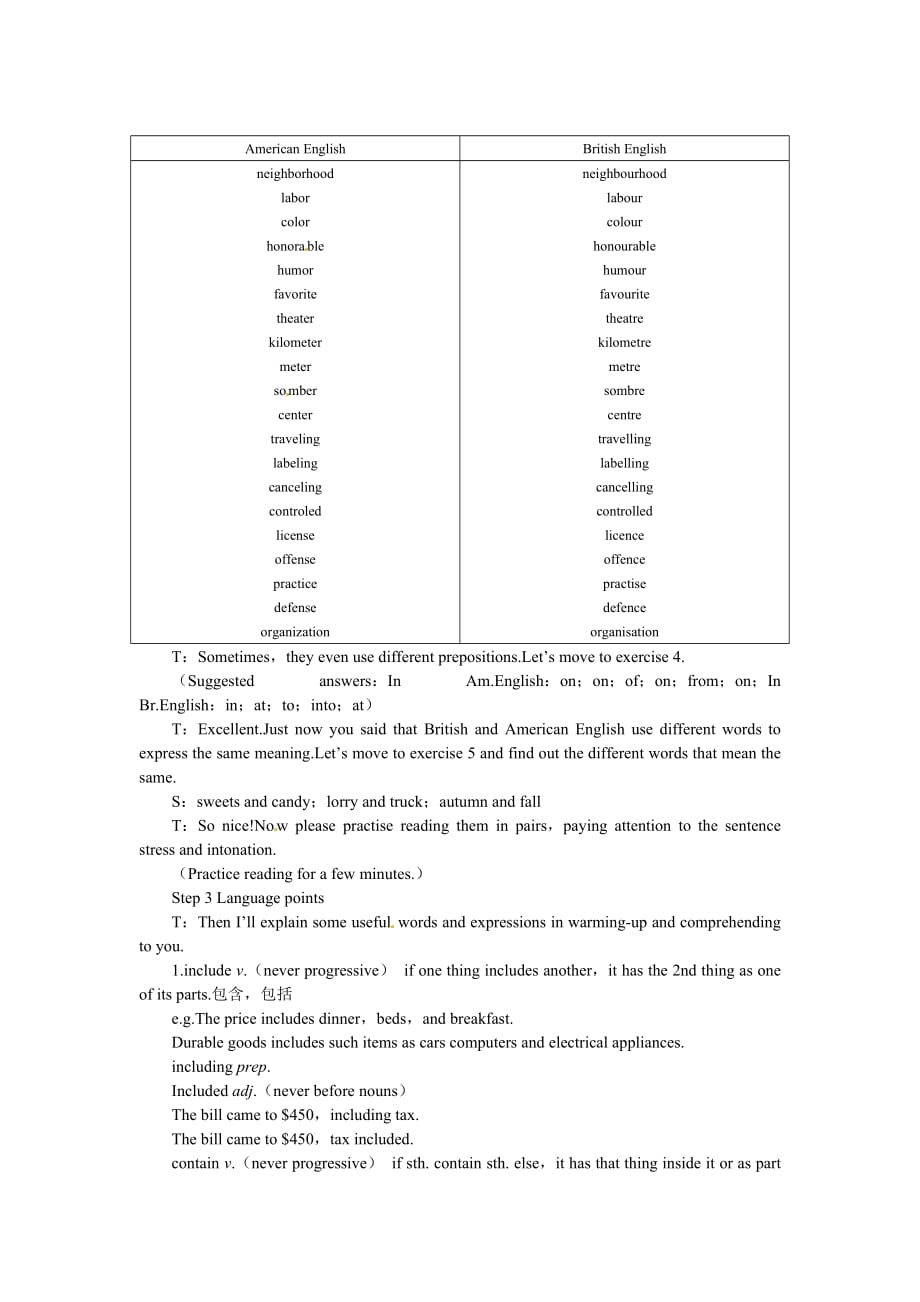 人教版新课标高中英语教案必修一Unit2 English around the world the 2nd period_第3页