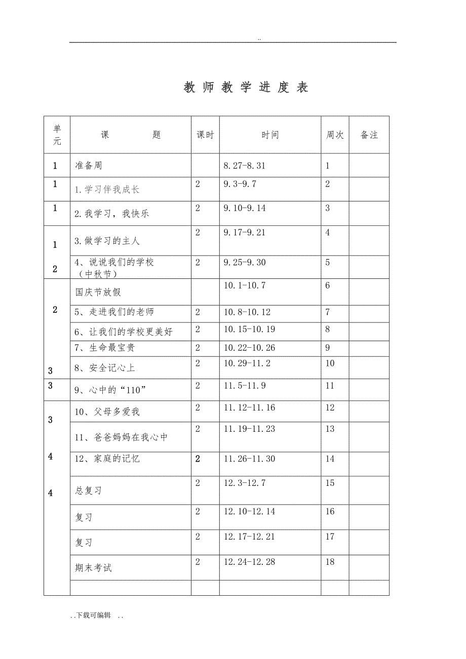 三年级2018最新版道德与法治教（学）案_第5页