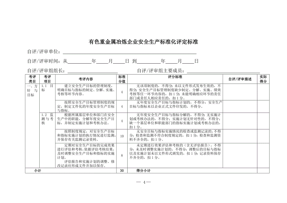 有色重金属冶炼企业安全生产标准化评定标准 安监总管四2011130_第4页