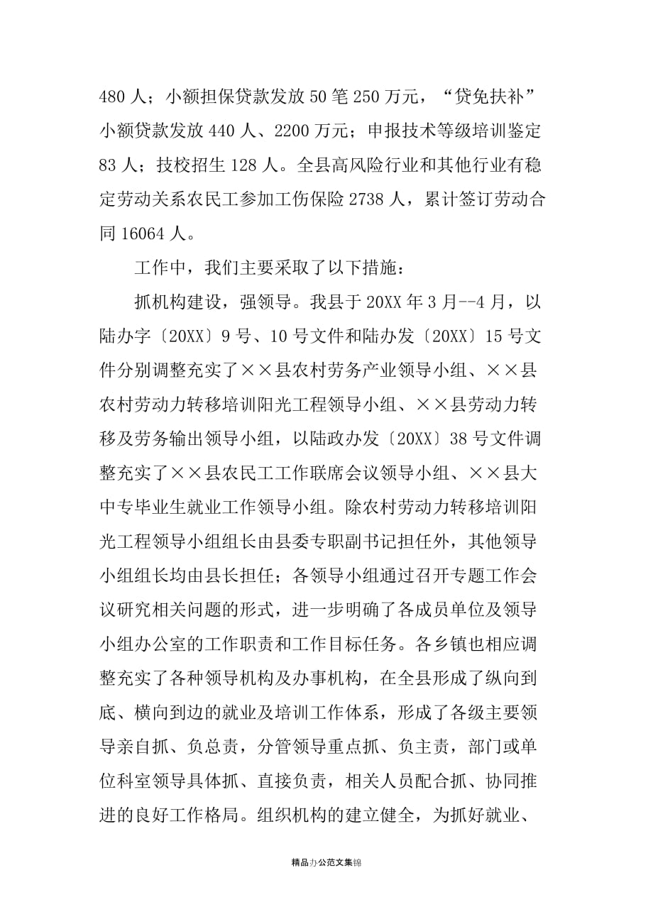 就业和人力资源开发工作情况报告_第2页