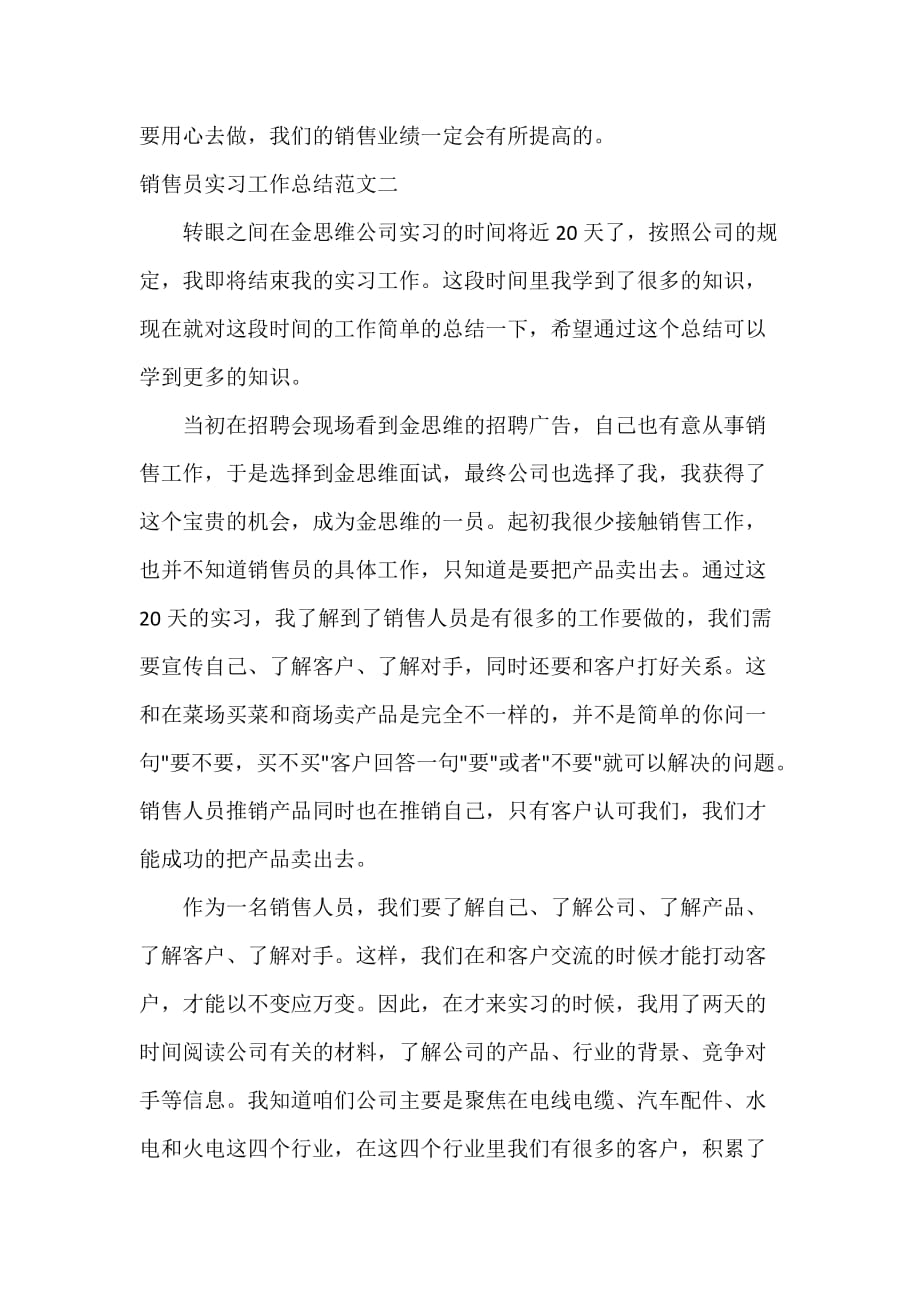 实习总结 销售员实习工作总结范本_第4页