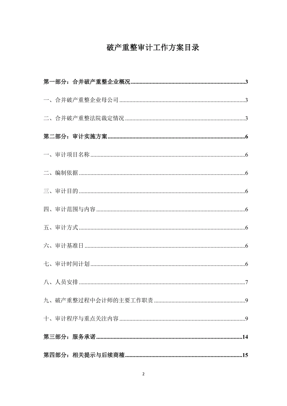 破产重整审计工作方案_第2页