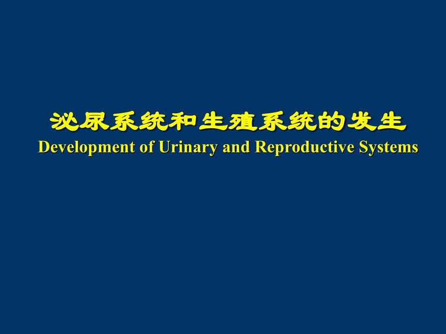 组织与胚胎学泌尿系统和生殖系统的发生_第1页