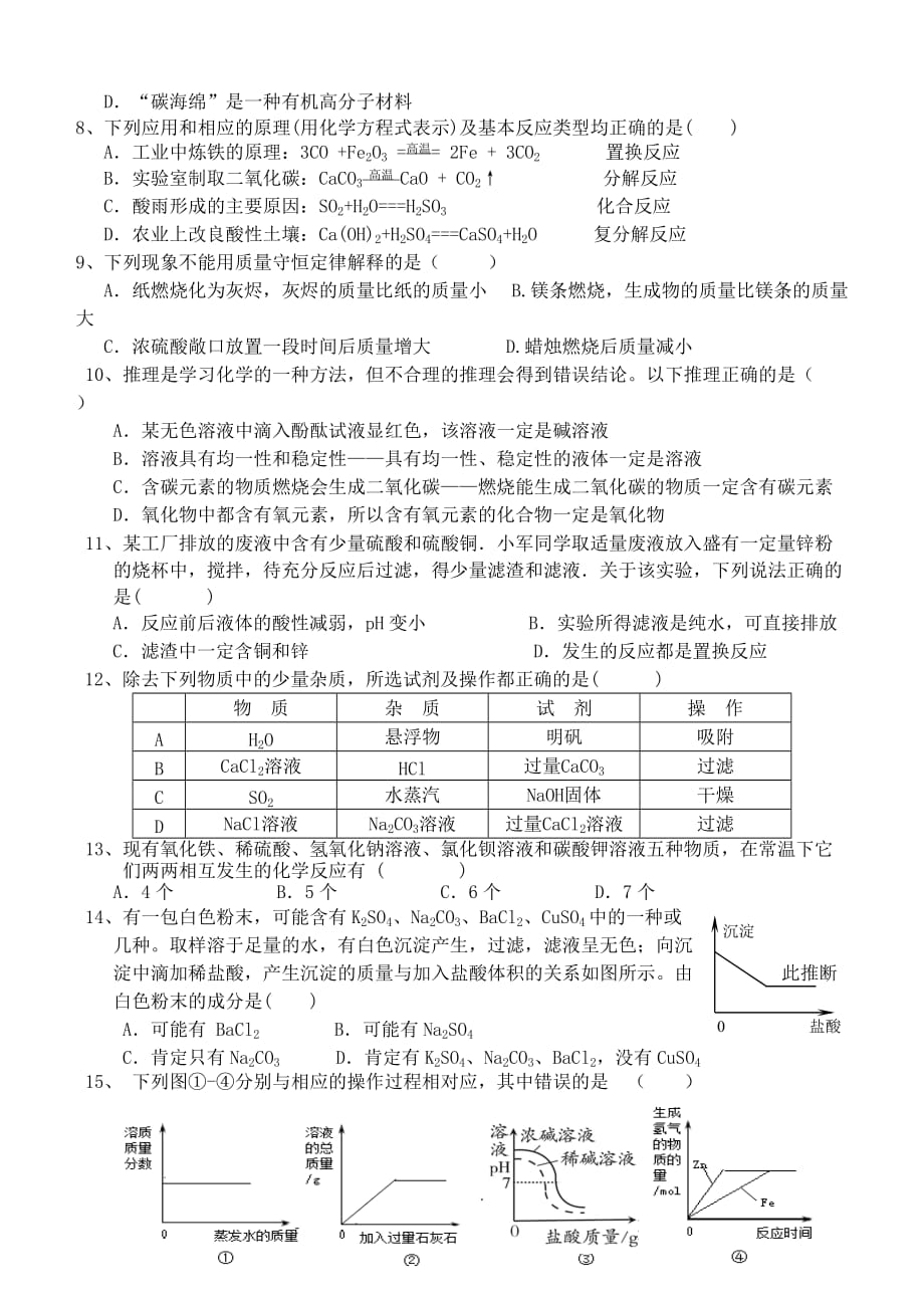 2017年化学中考试题二_第2页