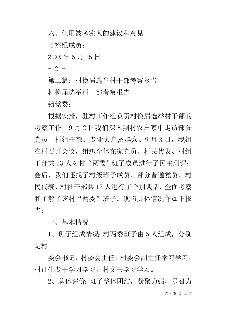 村干部考察材料_第2页