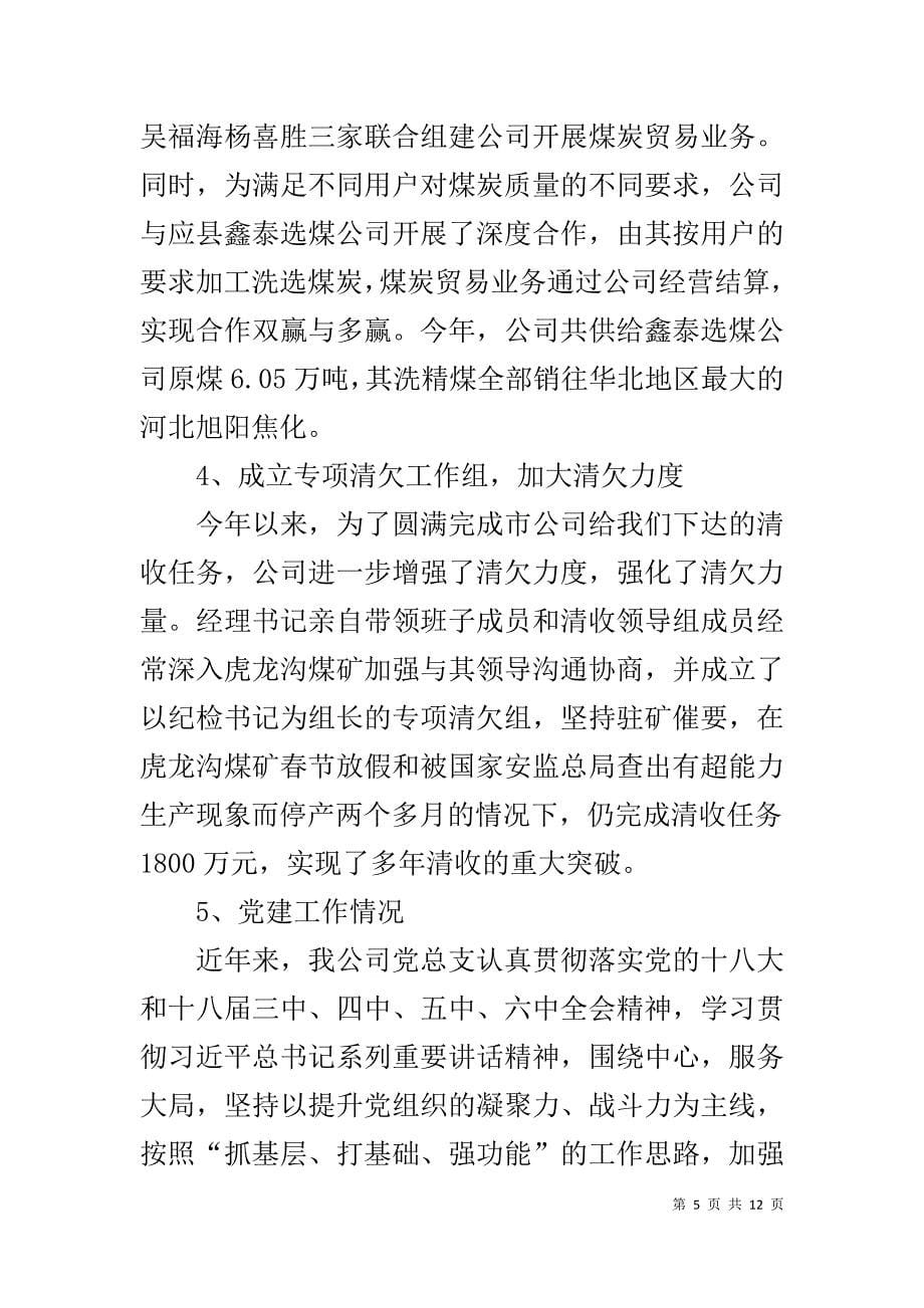 煤炭贸易公司汇报材料_第5页