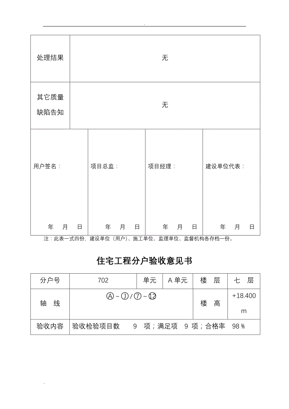 住宅工程施工质量分户验收汇总表_第4页