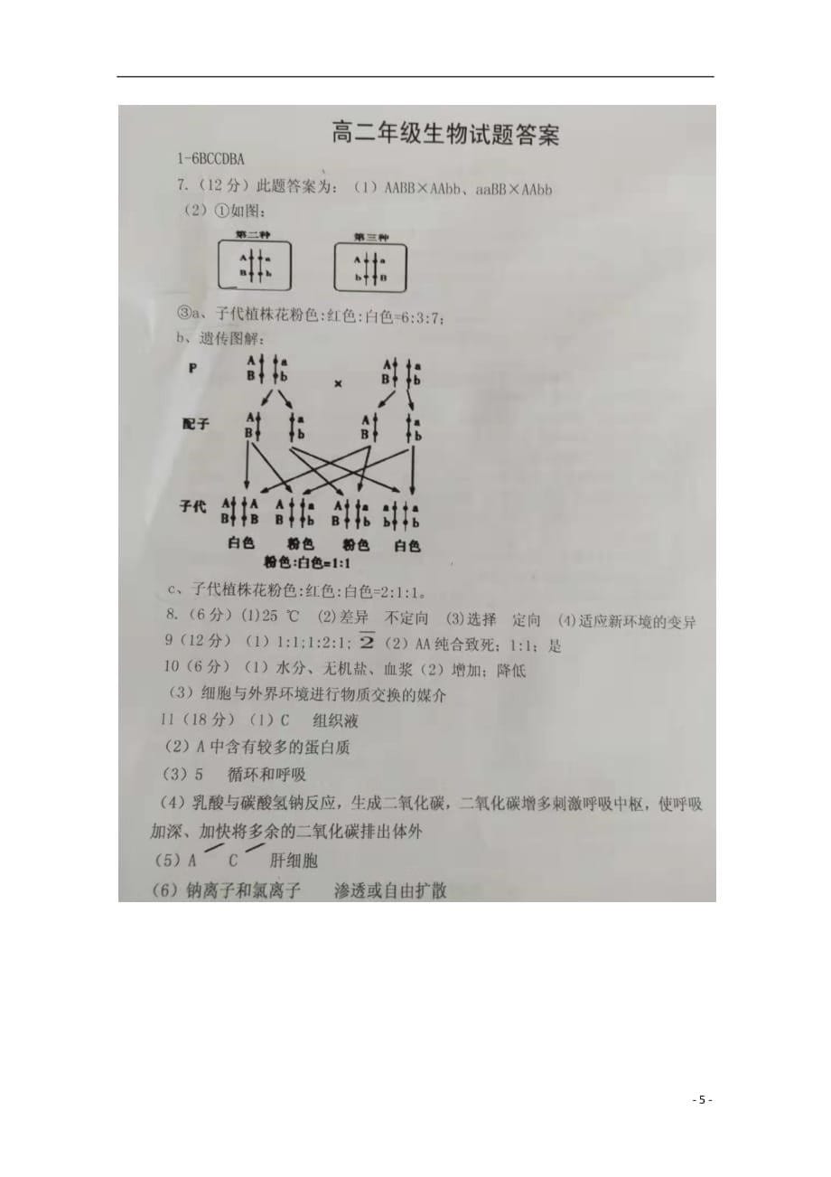 内蒙古2019_2020学年高二生物10月月考试题2019103003110_第5页