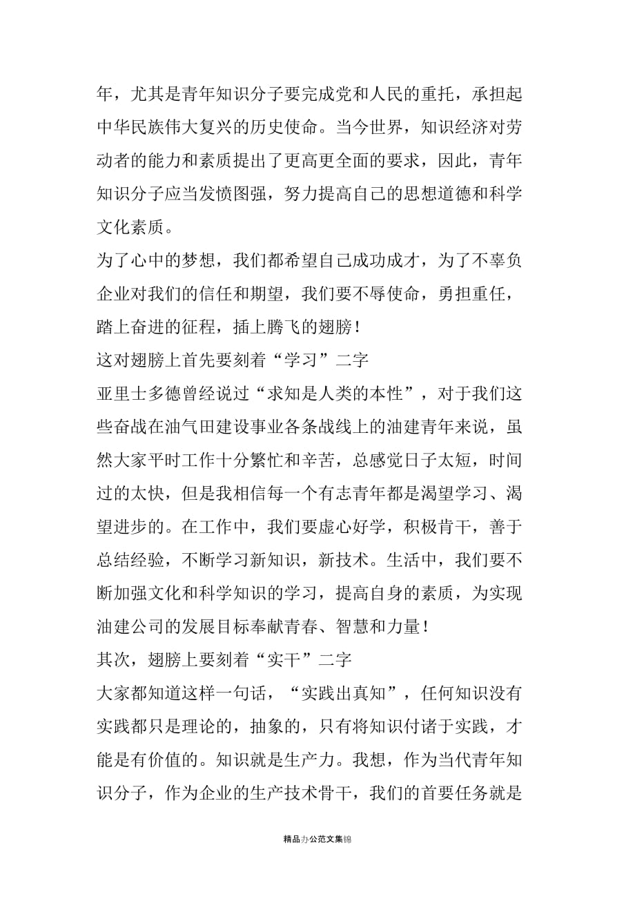 油建公司优秀青年知识分子表彰大会上的发言_第2页