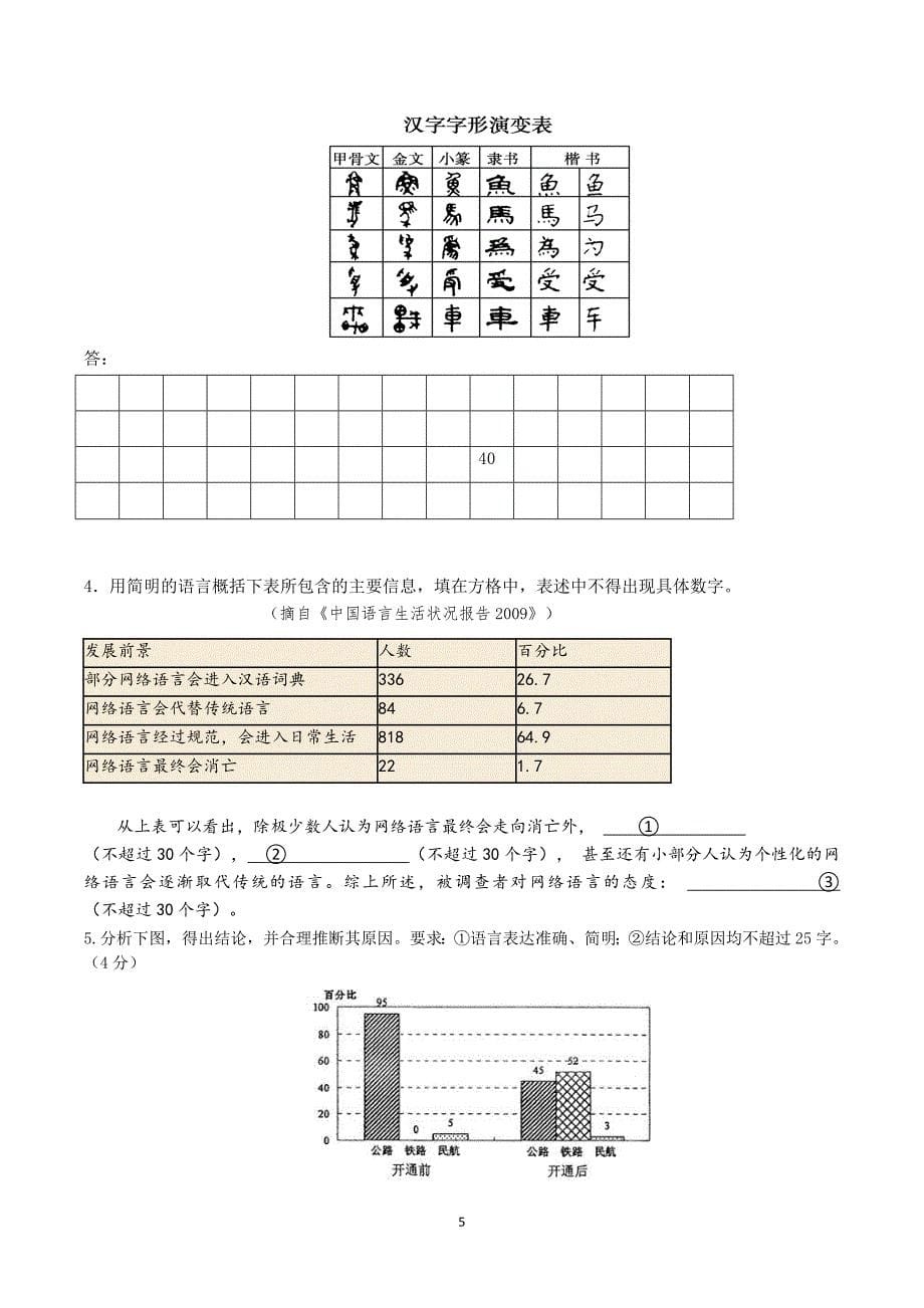 高考语文复习热点专题练习：“图文转换”之 “图表转文”（附答案）_第5页