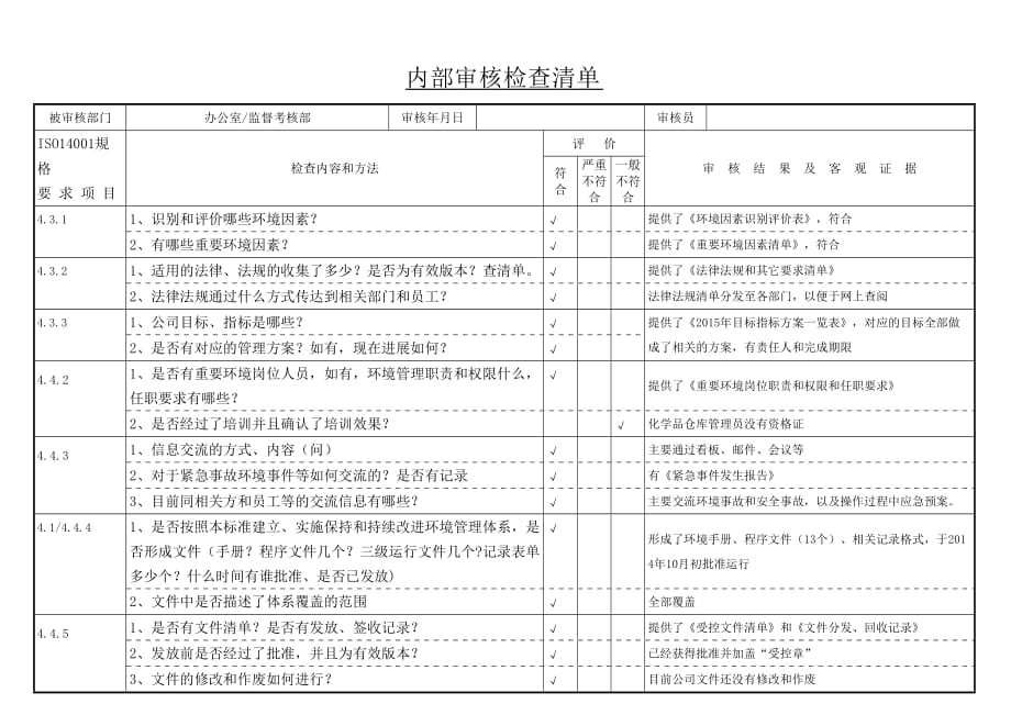 环境管理体系审核记录表_第4页